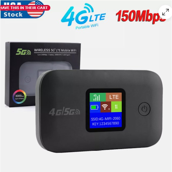 Bärbar 4G Lte Mobilt Hotspot, Stöder 10 Användare, Bred Kompatibilitet För Flera Enheter, Höghastighetsinternet Med SIM-kortplats