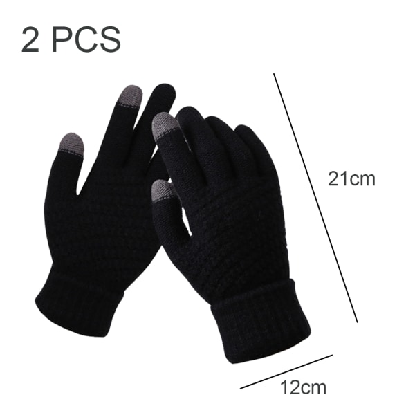 Vinter Touchscreen Handsker Varme Fleece Foret Strikkede Handsker Elasti