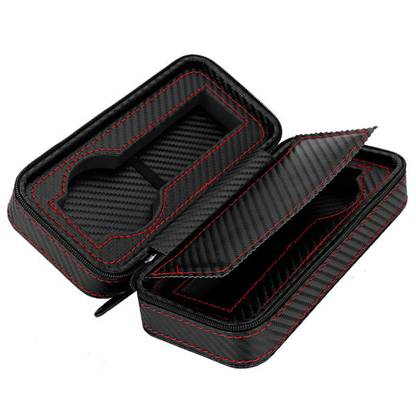 Bærbar 2-spors karbonfiber lær klokkeoppbevaringsboks etui