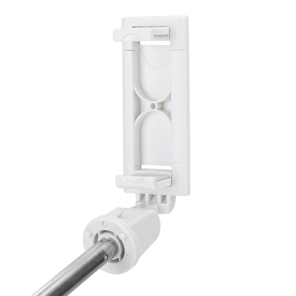 K07 Mobiltelefon Bærbar Fjernbetjening Bluetooth Udløser Selfie Stick med Udtrækkelig Tripod Hvid