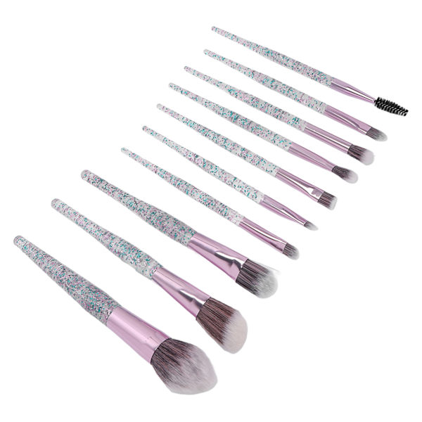 10 st Bärbar Makeup Borste Set Ögonskugga Concealer Rouge Borste Kosmetisk Borste Makeup Verktyg