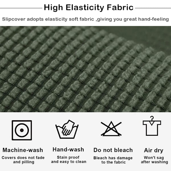 Jacquard fåtöljöverdrag vingstol elastan möbelskydd grön