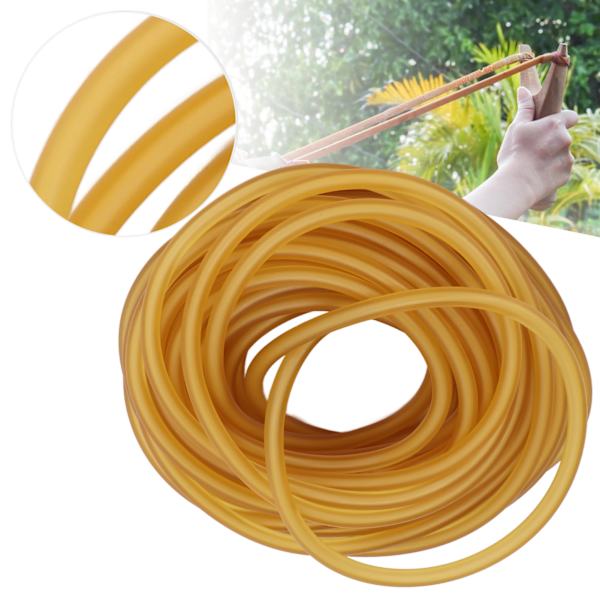 Latex Gummiband Gul Hög Elastisk Naturligt Gummirör för Slungor Gör Fitnessövningar Utomhusjakt 10 Meter