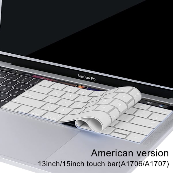 Ultra tunt tangentbordsskydd kompatibel med MacBook Pro med Touch Bar 13/15 tum (A1706 / A1707) skin -US layout