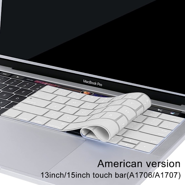 Ultra tynd tastaturbeskytter kompatibel med MacBook Pro med Touch Bar 13/15 tommer (A1706 / A1707) hud -US layout