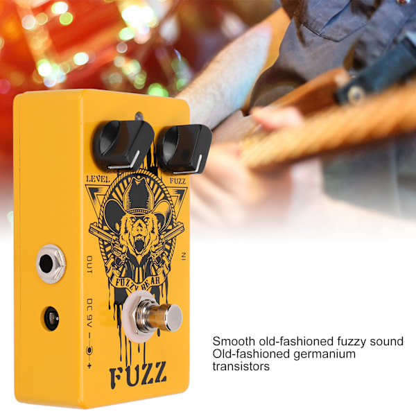 Fuzz-effektpedal Elektrisk gitar Fuzzy Bear Helt metallskall Musikktilbehør