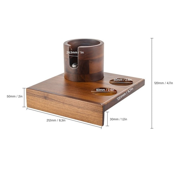 Valnöts Espresso Organizer, Kompakt Kaffestation med Halkfri Bas för en Poetisk Blandning av Funktionalitet och Konst i Din Bryggningsritual