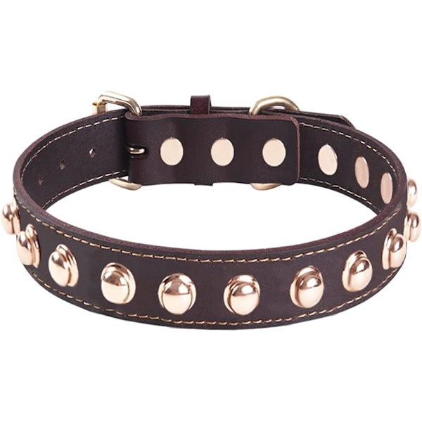 Hundhalsband för Små Husdjur, Äkta Läder med Robust Gyllene Hårdvara, Justerbart, Mångsidigt &amp; Bekvämt för Alla Tillfällen