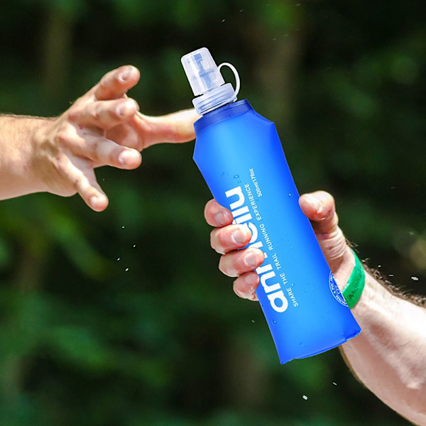 Vätskebehållare för löpning, vandring, cykling, BPA-fri TPU-material mjuk flaska, hopfällbar vattenflaska för utomhussporter (250 ml, Optimal)