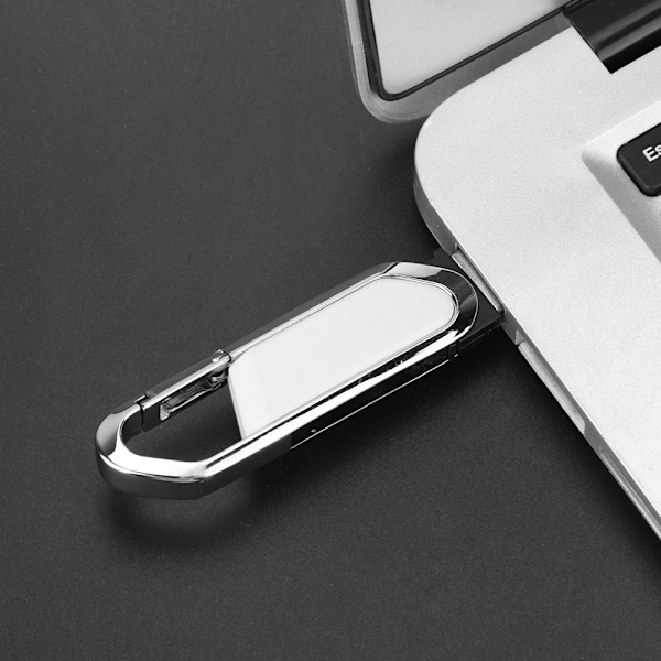 16G Portabel Metall Nyckelring Rotation Höghastighets USB-minne U Disk Minnessticka (Vit)