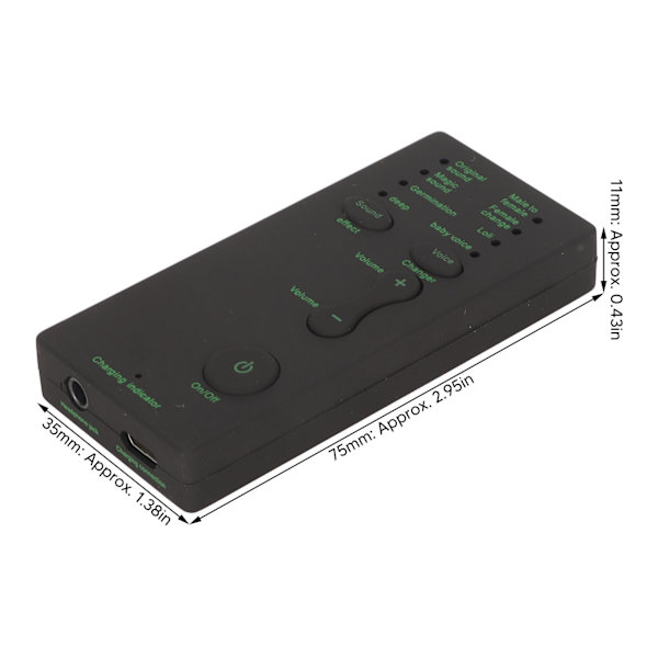 Stemmeskifter 7 lydeffekter Justerbar bærbar Mini Multifunktionel stemmeforklæder til mobiltelefon PC til XBOX til PS4