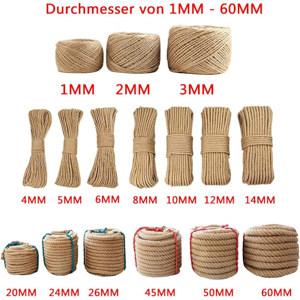 Utsökt Hantverk Jute Rep, Tvinnat Manila Rep för Hantverk, Heminredning, Utomhusprojekt (6mm*10m)