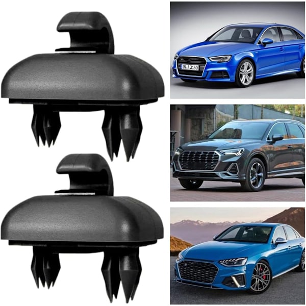 2x solskjermkrokholder for Audi A1 A3 A4 A5 Q3 Q5 svart 8W0857562A