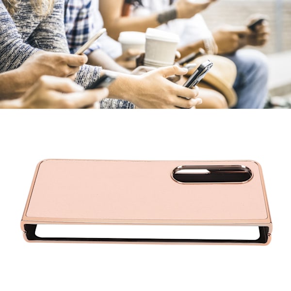Telefonfodral Skyddande Skal för Samsung Galaxy Z Fold 4 Nano Plätering Äkta Läder Reptålig Rosa