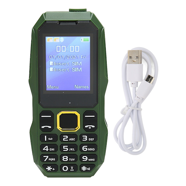 Eldrebillett Mobiltelefon 1.8in LCD Store Knapper Dobbeltkort Dobbel Standby Seniortelefon med 5800mAh Batteri