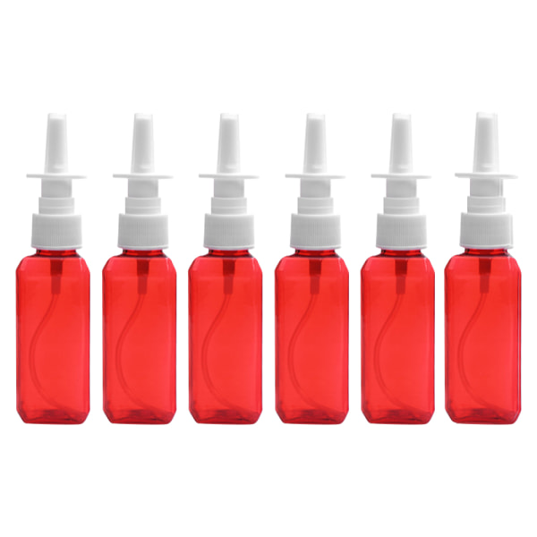 6 stk 50 ml fargesprayflaske i plast, liten kosmetisk plast
