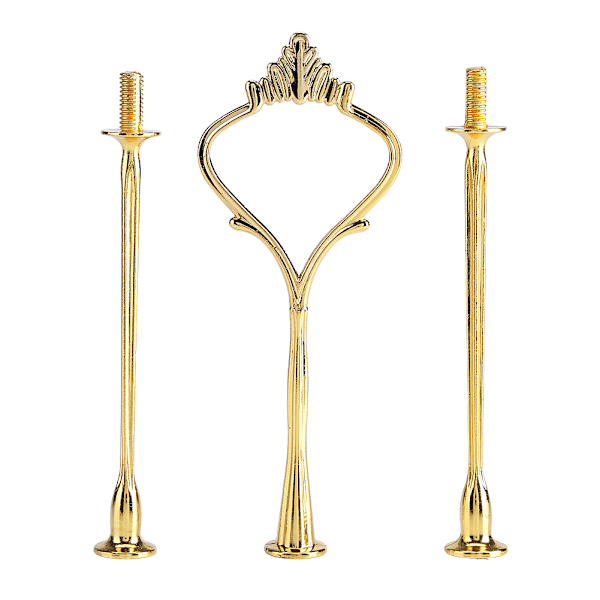 Multi tiers kagebakke stativ håndtag frugtplade hardware montering holder(3-tiers krone guld)