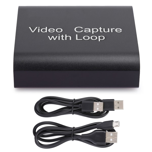 HDMI Capture Card with Loop Out USB 2.0 Collector Streaming Realtime Live Video Recording(black )