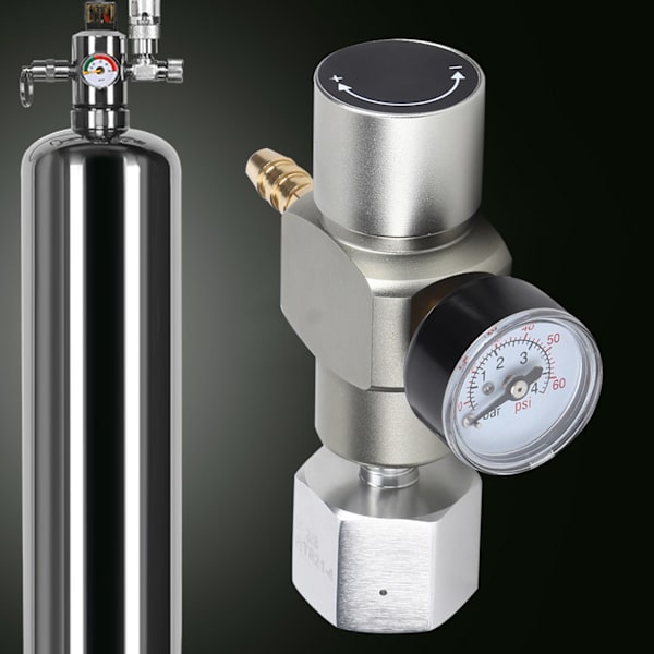 2 in 1 Mini CO2 -kaasunsäädin soodapullopainemittarilla, sovitin 3/8 tuumasta TR21.4