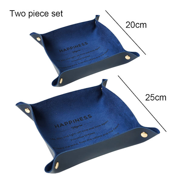 Valetbricka Skrivbordsförvaring Organizer - Multi-Use Läder Catchall Bricka Sängbord Nattduksbord Caddy Tärningshållare för Nycklar, Telefon, Plånbok, Mynt, Smycken,
