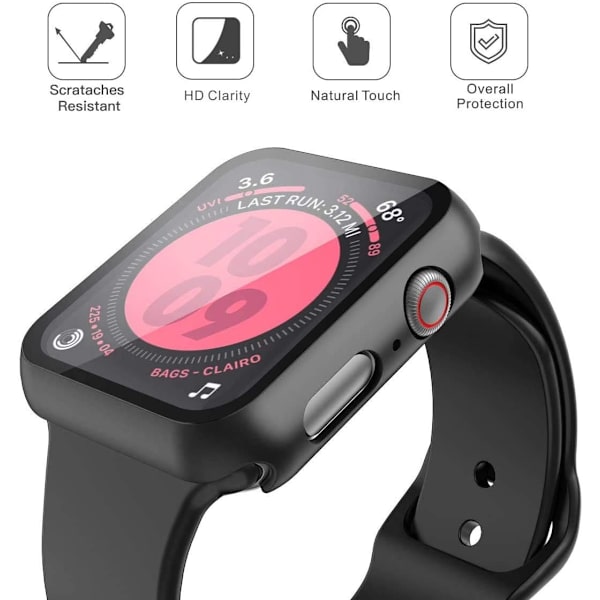[2-pakning] Svart hardt etui kompatibelt med Apple Watch Series 3 S
