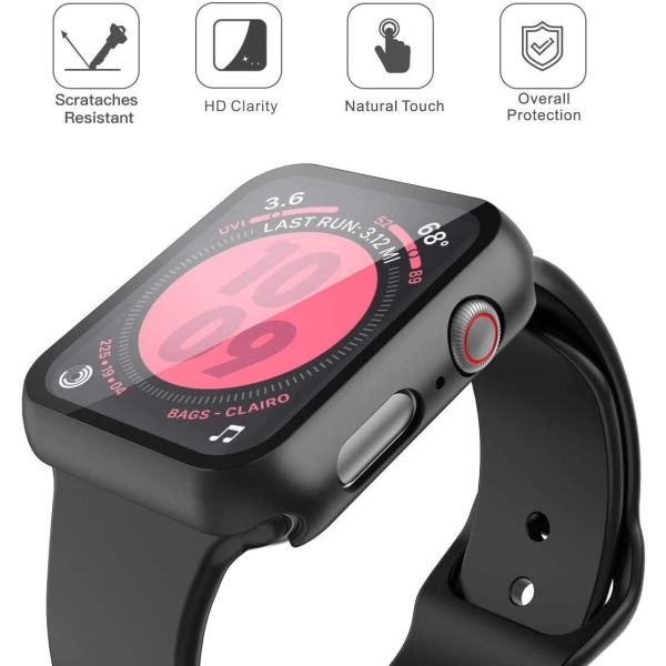 [2Pack] Svart hårt case som är kompatibelt med Apple Watch Series 3 S
