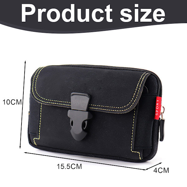 Kanvas matkapuhelinlaukku vyöllä vaakasuora matkapuhelinkotelo monitoiminen crossbody-laukku miehille
