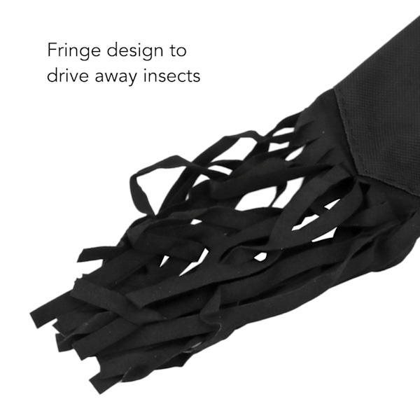 Hestehalebeskyttelsestaske i non-woven stof med frynser og krog-og-løkke-design, sort