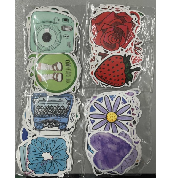 200 Blandade klistermärken, söta estetiska klistermärken för scrapbooking, färgglada dekaler för vattenflaskor, bärbara datorer, telefoner, MacBook, iPad, skateboard (P