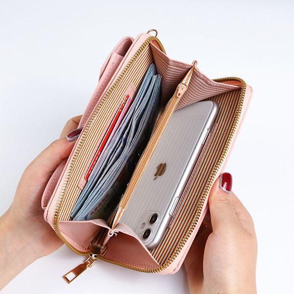 Pieni matkapuhelimen crossbody-laukku lompakko naisille, PU-nahkainen lompakkolompakko matkapuhelinlompakko naisille