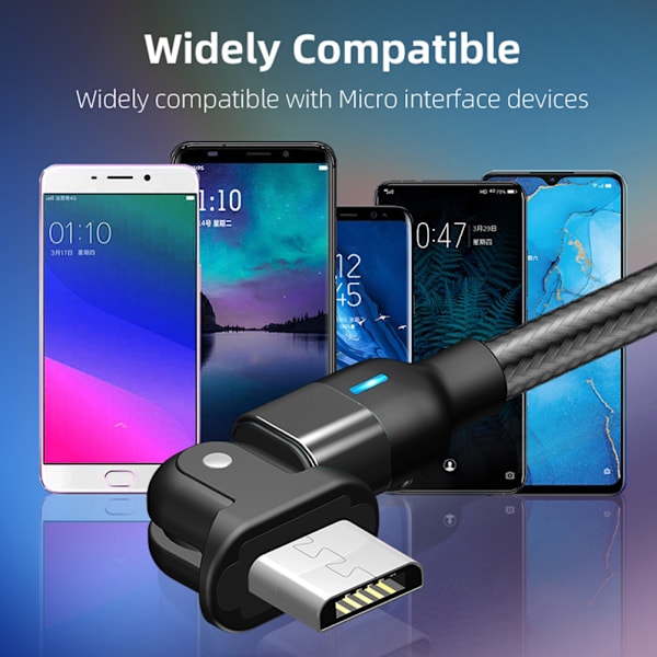 180º Rotasjon USB Gaming Kabel Rask Lader Dataoverføring For Android Laderkabel USB Micro Kabel