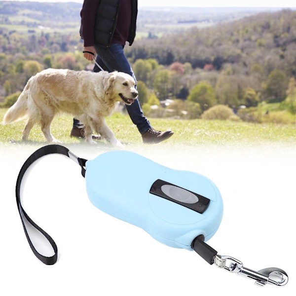 Inntrekkbar hundekobbel - Ekstra holdbar hundekobbel i nylon med reflekterende tape, flokefri lås (blå)