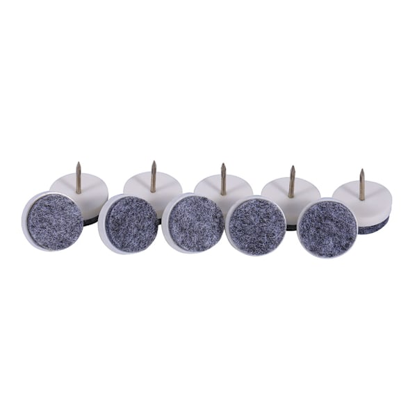 20 st/set 20 mm möbelgolvskydd i filt med spik (vit)