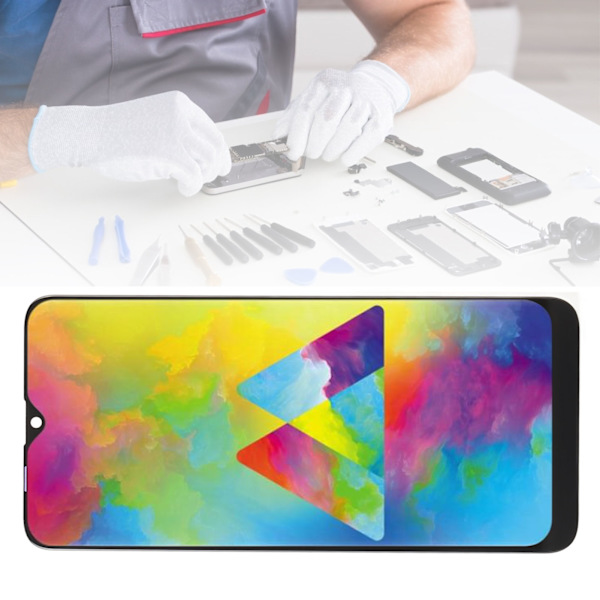 Touchskärmssats för M20 6,3 tum LCD-skärmersättning med reparationsverktyg för SM M205F SM M205FN SM M205G DS SM M205M M M205N