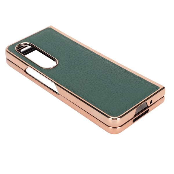 Fällbar telefonväska för Samsung Galaxy Z Fold 4 Nano Galvaniserat läder Stjärnmönster Anti Scratch Telefonskyddsväska Grön