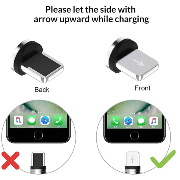 3-i-1 magnetisk opladningskabel, nylon magnet USB-kabel, magnet