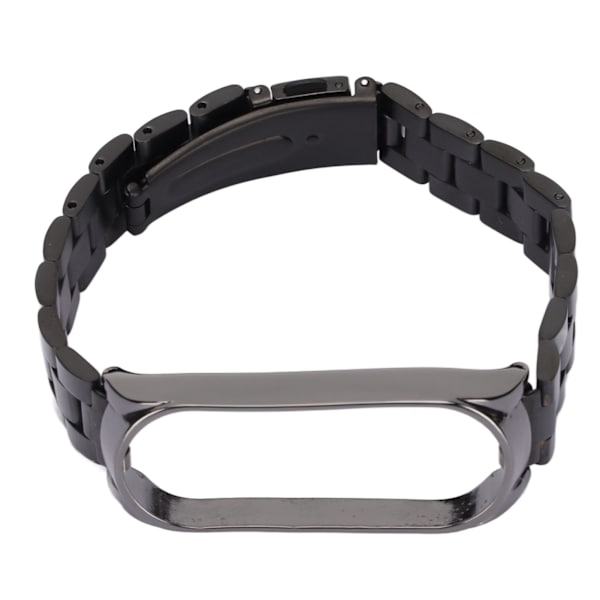 Smartwatch håndledsrem i rustfrit stål, anti-tabt med dobbelt lås folde spænde til Mi Band 6