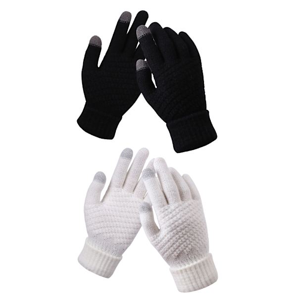 Vinter Touchscreen Handsker Varme Fleece Foret Strikkede Handsker Elasti