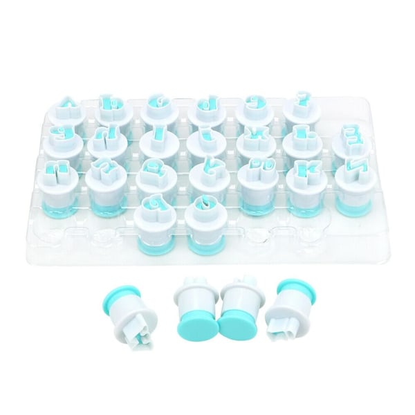 Dekorera Tårtor Cupcakes, Livsmedelsgodkända Mini Gemener Alfabet Fjäderstämplar, Direkt Prägling Fondant Stämplare för Tårtbakverk