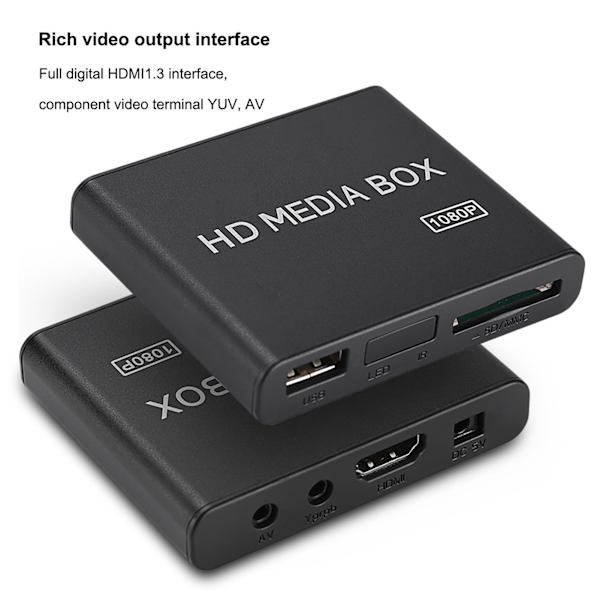 110-240V Full HD Mini Box Media Player 1080P Media Player Box Support USB MMC RMVB MP3 AVI MKV EU Stik