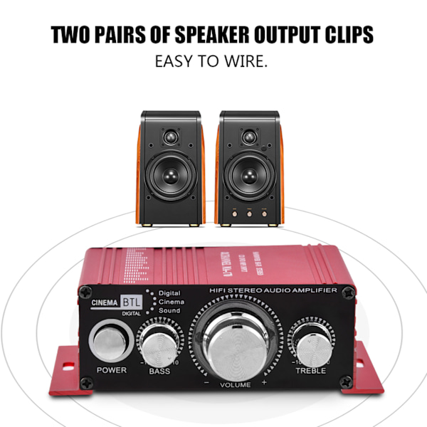 Mini 12V 2 Kanals HiFi Stereo Bas Audio Forstærker Digital Amp