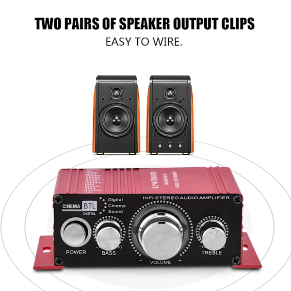 Mini 12V 2-kanals HiFi Stereo Basförstärkare Digitalförstärkare