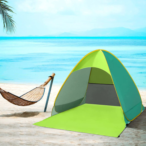 Portabelt Solskydd, Lättmonterat Pop Up Strandtält med UPF 50+ Solskydd, Värmeisolering, Andningsförmåga & Barnvänlig Design för Oändligt