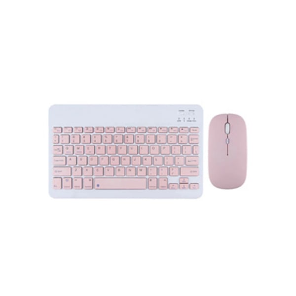 Trådlöst Bluetooth Tangentbord & Mus Combo, Ultratunn Design för Bred Kompatibilitet & Stabil Bluetooth-anslutning (Rosa)