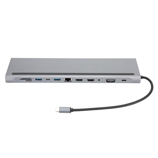 12-i-1 Hub Typ-C 3.0 Expansionsdocka till HDMI-kortläsare Multifunktionell Adapter