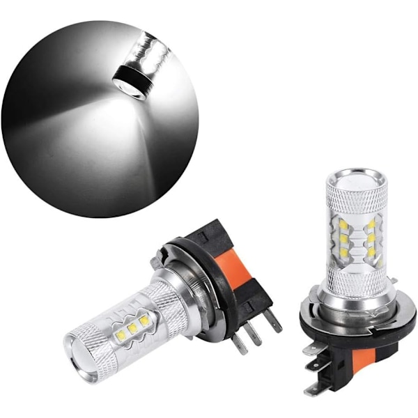 Auton LED-polttimot, 2 kpl HID 80W H15 LED-polttimot Valot Lamppu Erittäin Super Bright Headlight Autolle Puhdas Valkoinen