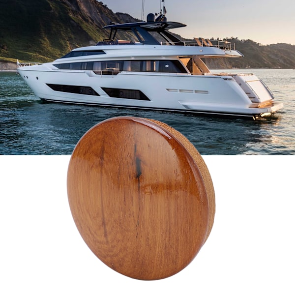 Marine Rat Styrehjul Center Cap 63.5mm/2.5in Teak Træ Glans Finish til Yachter Både