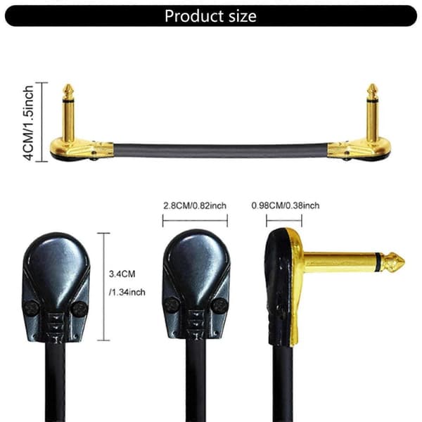 GETIT Gitarr Patchkablar Professionella Patchkablar Kompatibla med Gitarrpedaler Lågt Brus Bra Kvalitet Gitarr Patchkabel Rät Vinkel