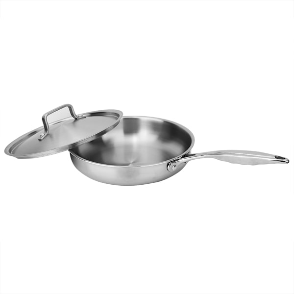 304/403 Rustfrit Trelags flad stegepande med låg, 24 cm