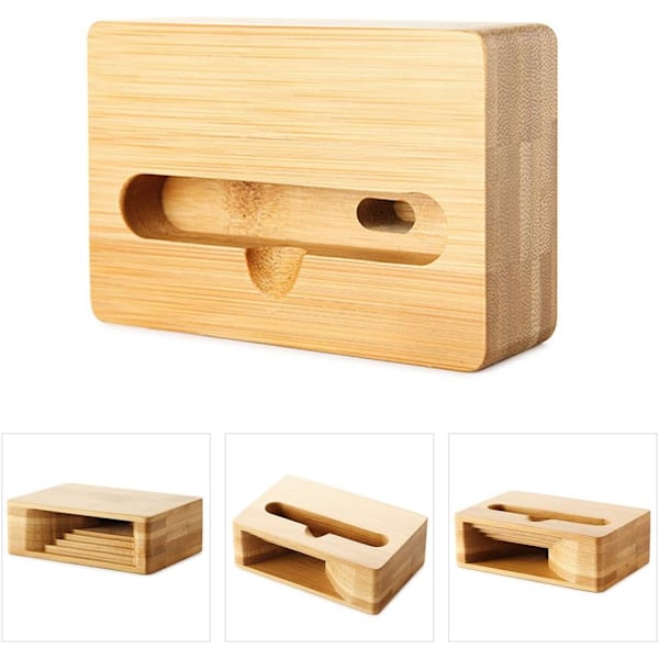 Högtalarförstärkarställ, Miljövänlig Bambu & Trä, Justerbar & Portabel, Eko-resonans för Skrivbord